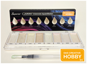 AURORA irisierende Aquarell-Farben - 8er-Set